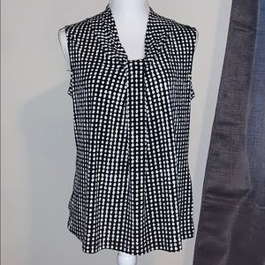 212 Collection black and white polka dot top